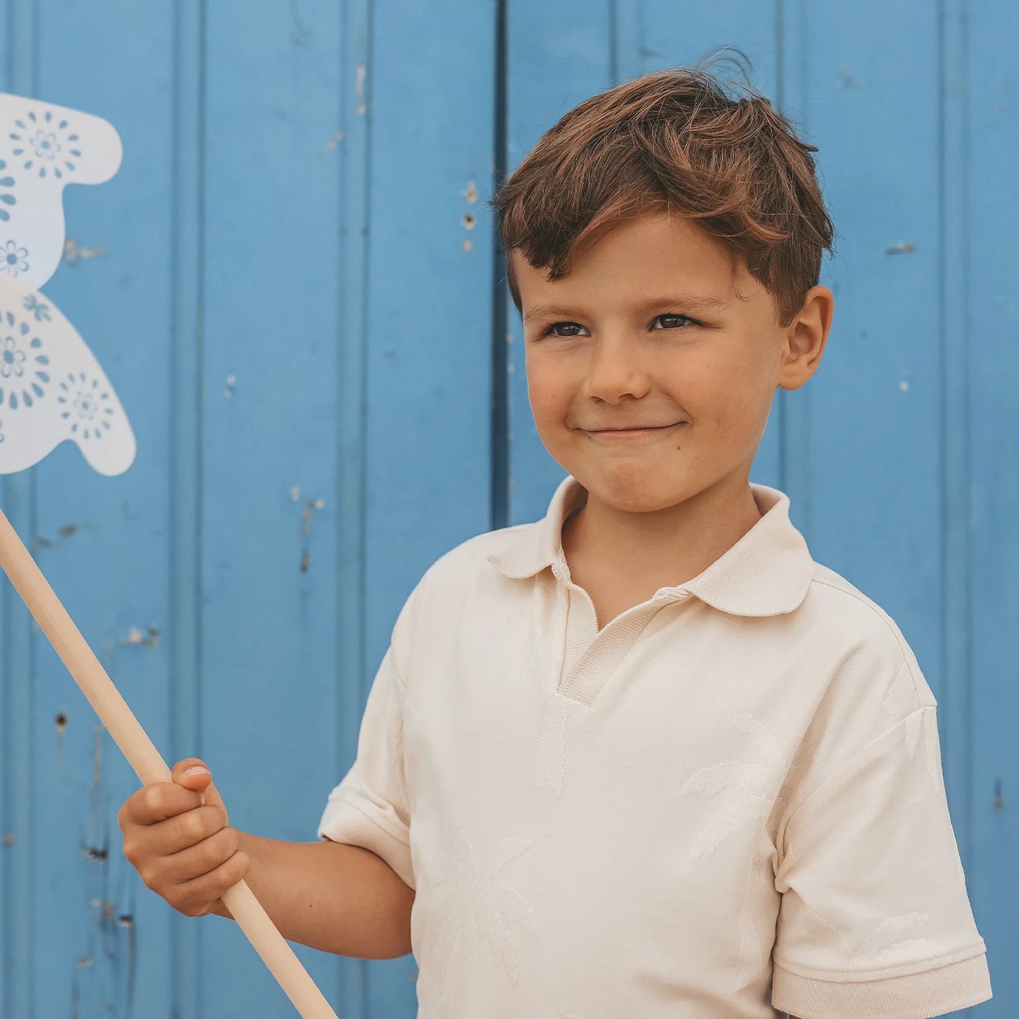 Your Wishes Stamped palms casual polo - White swan