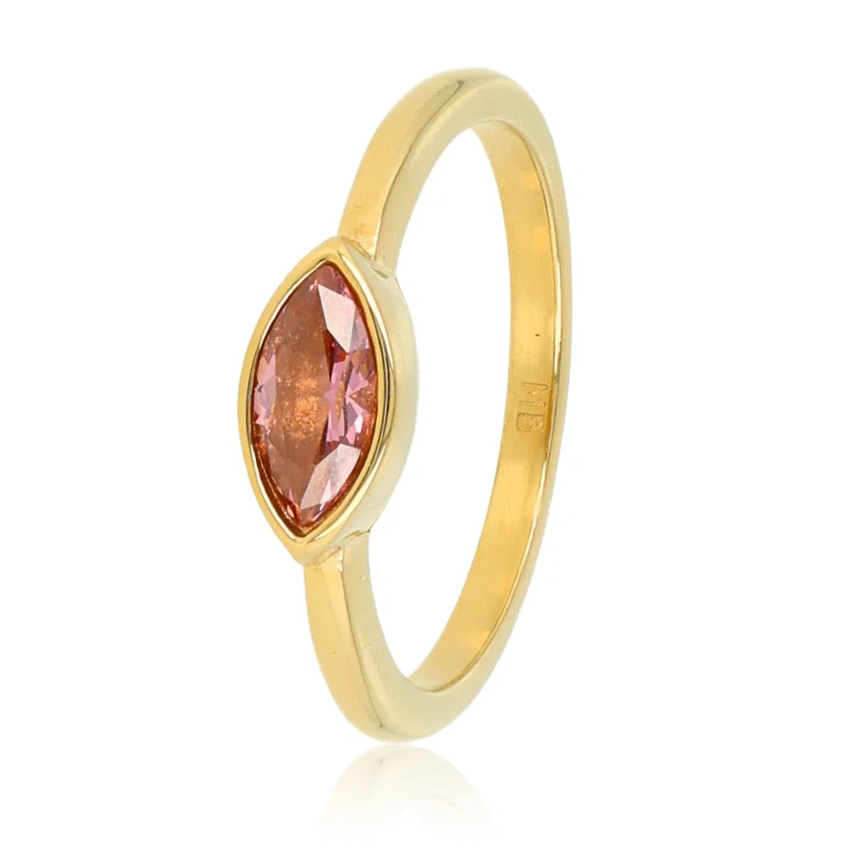 My Bendel Gouden ring - Rhodolite glassteen - Vintage uitstraling - Stainless steel