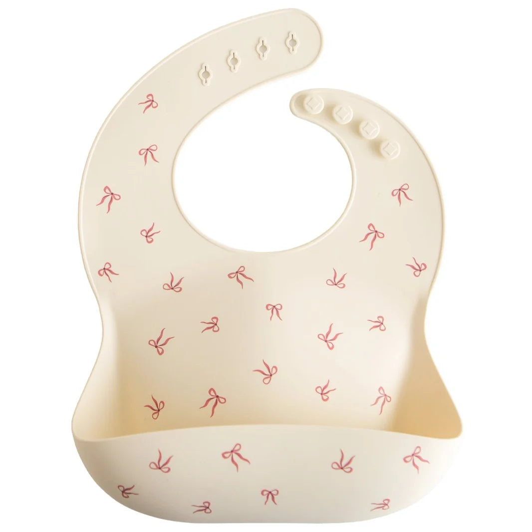 Mushie Slabbetje Bows Silicone