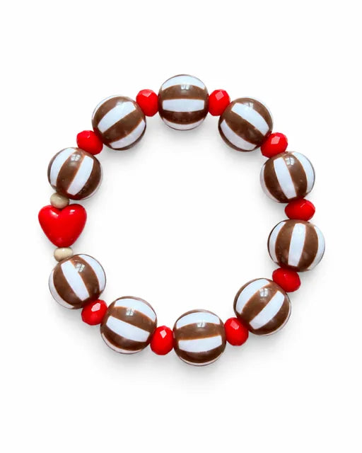 Colori Ribelle - Armband brown/white stripe