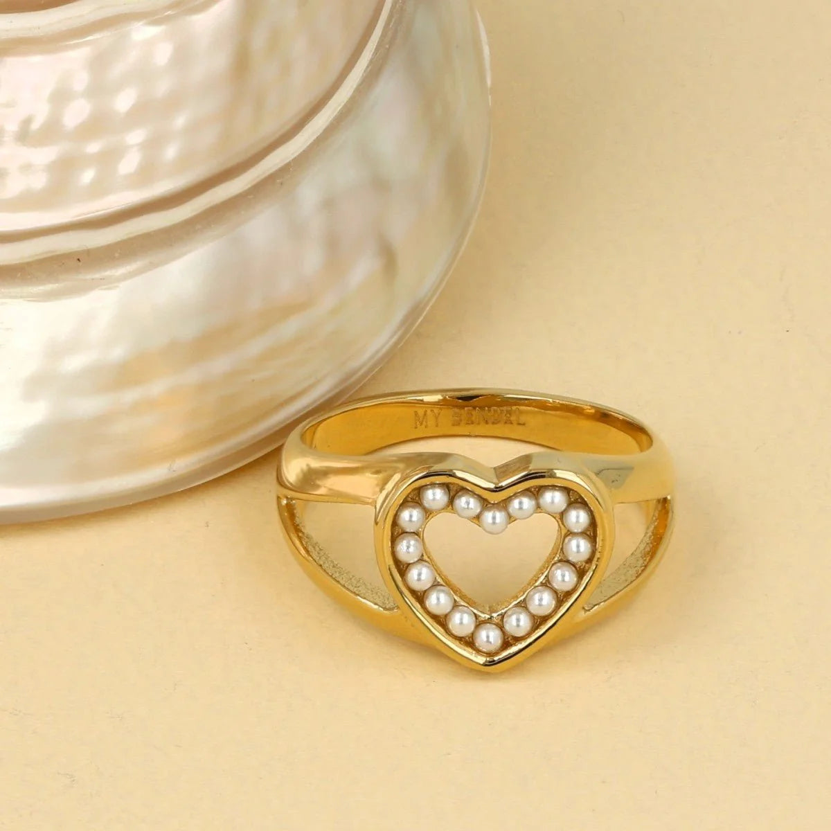 My Bendel Harten Ring met Parels