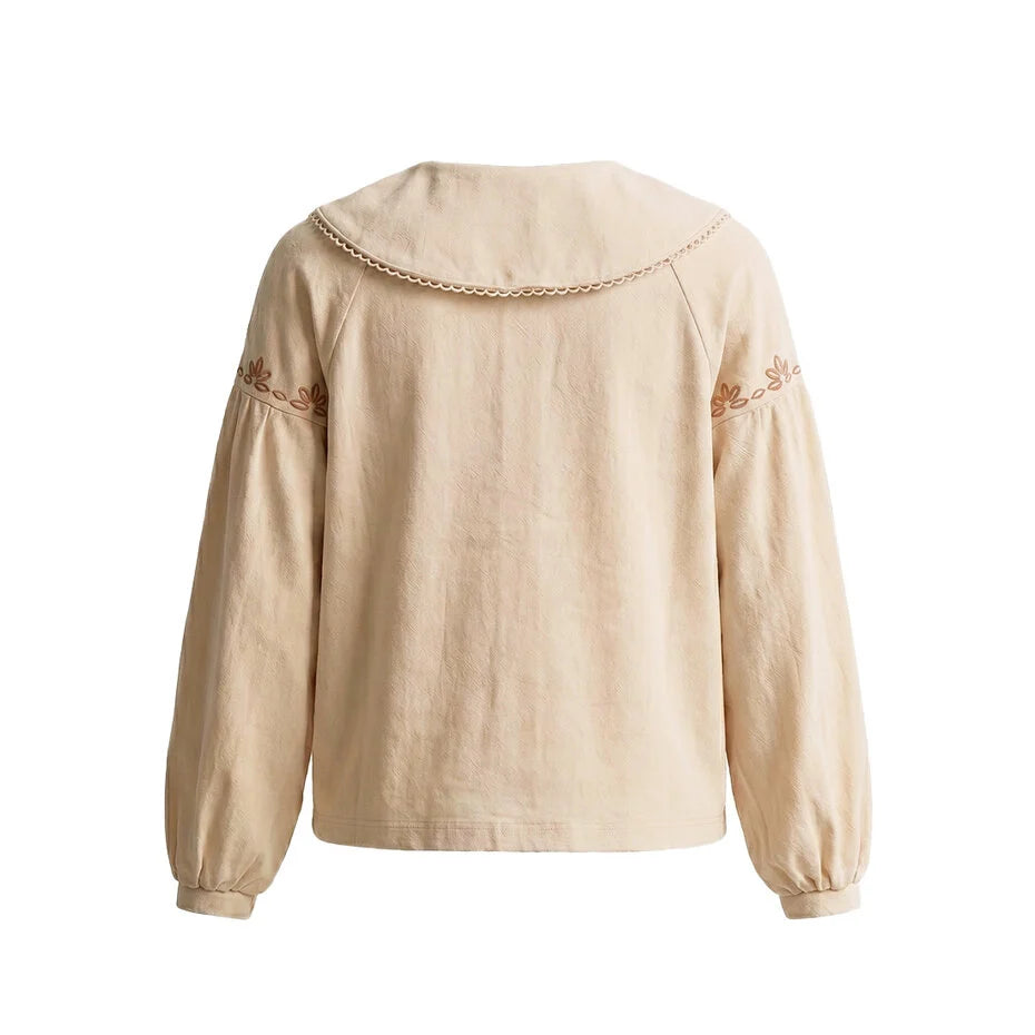 Your Wishes Collar Blouse Twill Woven