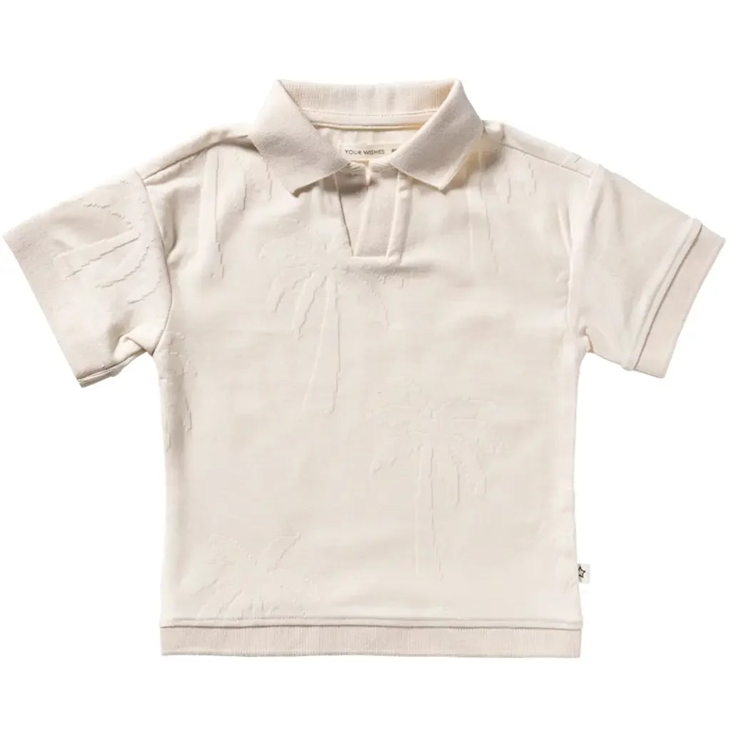 Your Wishes Stamped palms casual polo - White swan