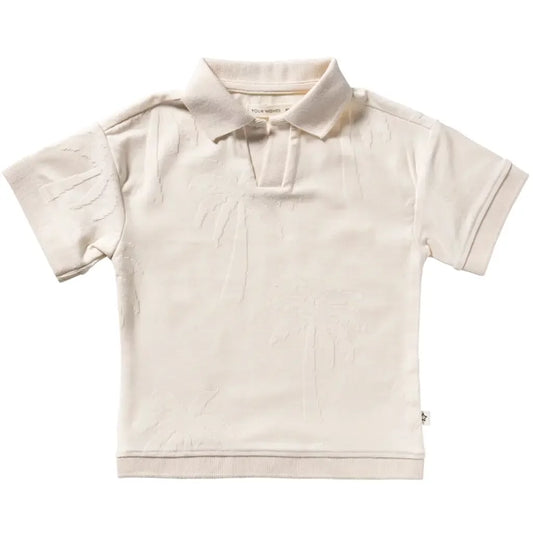 Your Wishes Stamped palms casual polo - White swan