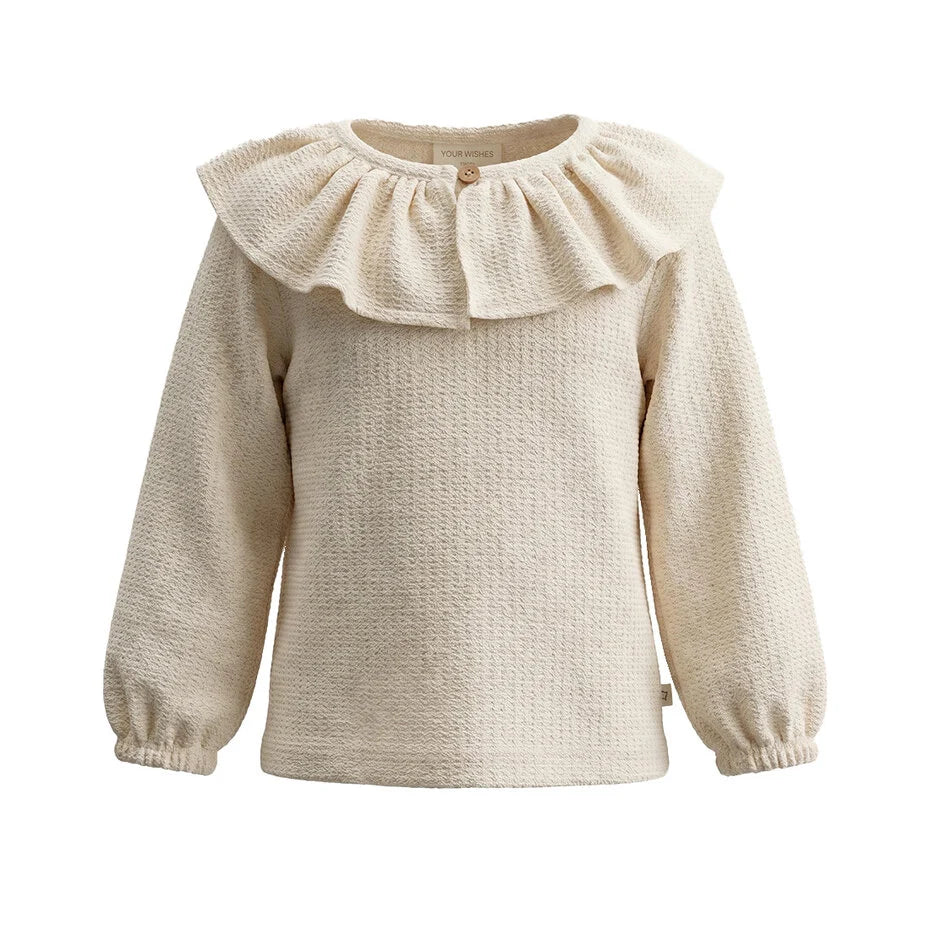 Your Wishes Ruffle Collar Longsleeve Mini Jacquard