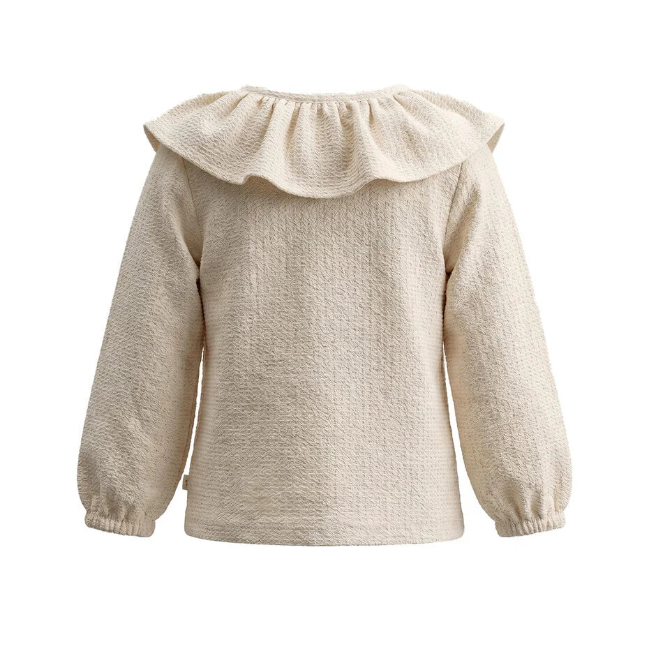 Your Wishes Ruffle Collar Longsleeve Mini Jacquard