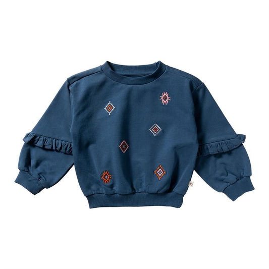 Your Wishes - French Knit | Sleeve Ruffle Sweater | Blue Wing Tale