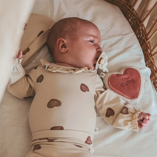 Your Wishes Candy | Ruffle Romper Oyster Gray